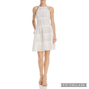 Eliza J White Lace Fit & Flare Sleeveless Dress 8 Easter Spring